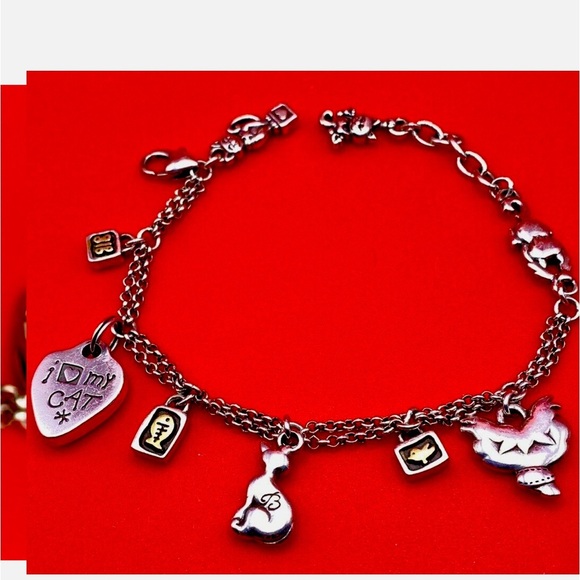 Brighton Pedigree Cat Locket Heart Retired Heart Charm Bracelet PURRFECT! - Picture 1 of 11